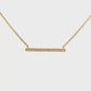 14K Yellow gold necklace with diamond set bar pendant. Item J31812 - ABC Jewelry Co. 
