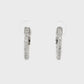 14K White gold hoop earrings set with round brilliant diamonds. Item J37819 - ABC Jewelry CO 