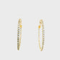 14K Yellow Gold - Diamond Hoop Earrings - J34997