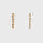 14K Yellow gold hoop earrings set with round brilliant diamonds. Item J38770 - ABC Jewelry Co. 