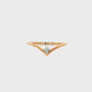 18K Rose gold chevron band set with one round brilliant diamond. Item J33430 - ABC Jewelry Co. 