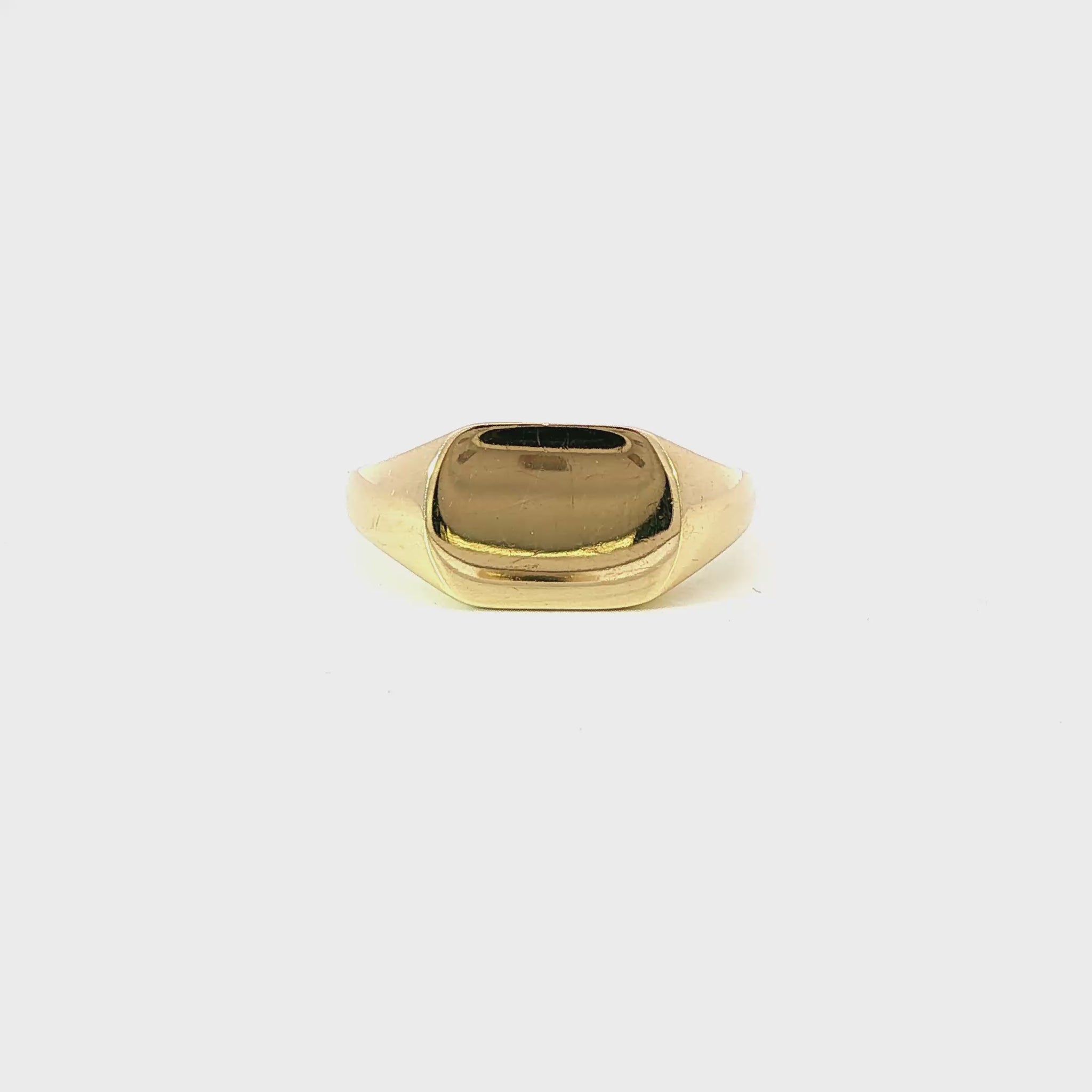 14K Yellow gold rectangular signet ring. Item J36509 - ABC Jewelry Co