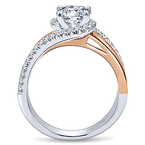 14k Rose and White Gold Engagement Ring - ER10308T44JJ