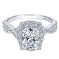 18k White Gold Woven Diamond Halo Engagement Ring - ER10466W83JJ
