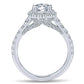 14k White Gold Entwined Cushion Halo Diamond Ring - ER12761R4W44JJ