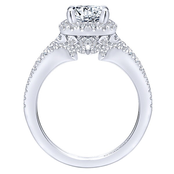 14k White Gold Halo Engagement Ring - ER12779R4W44JJ