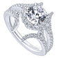 14k White Gold Halo Engagement Ring - ER12779R4W44JJ