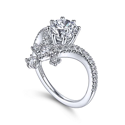 14k White Gold Ladies Engagement Ring - ER14783R4W44JJ