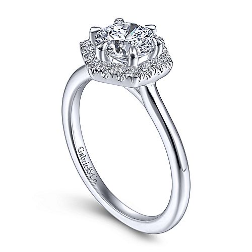 14k White Gold Ladies Engagement Ring - ER14788R4W44JJ