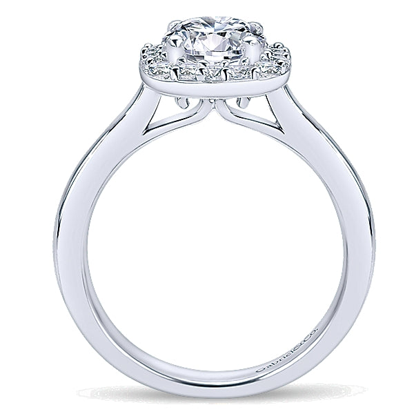 14k White Gold Diamond Halo Ring - ER6873W44JJ