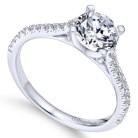 14k White Gold Round Engagement Ring - ER7224W44JJ