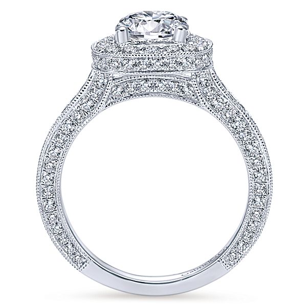 14k White Gold Halo Engagement Ring - ER7256W44JJ