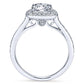 14k White Gold Halo Engagement Ring - J30234