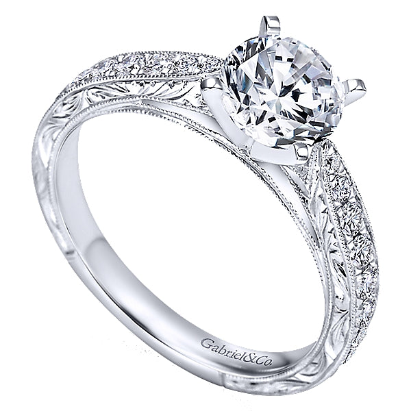 14k White Gold Cathedral Ring - ER7529W44JJ