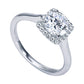 14k White Gold Diamond Halo Half Round Ring - ER7818W44JJ