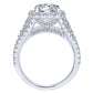 18k White Gold Shared Prong Diamond Halo Ring - ER8333W84JJ
