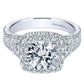 18k White Gold Shared Prong Diamond Halo Ring - ER8333W84JJ