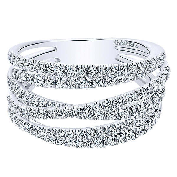 14k White Gold Wide Intertwined Band - LR50964W45JJ