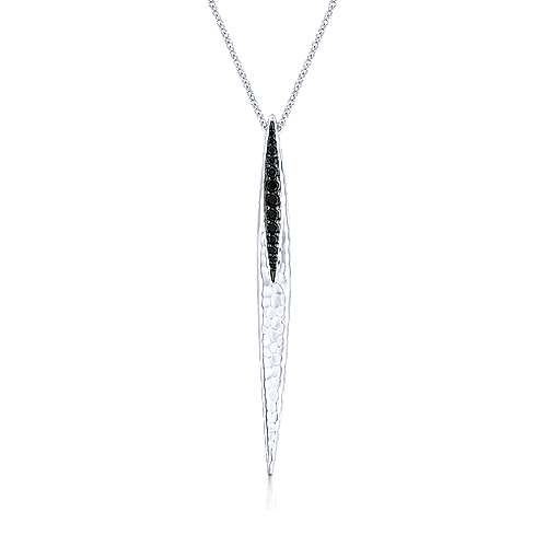 Sterling Silver Black Spinel Necklace - J31914