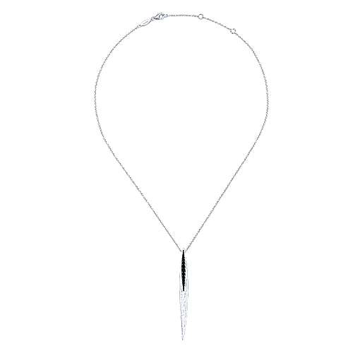 Sterling Silver Black Spinel Necklace - J31914